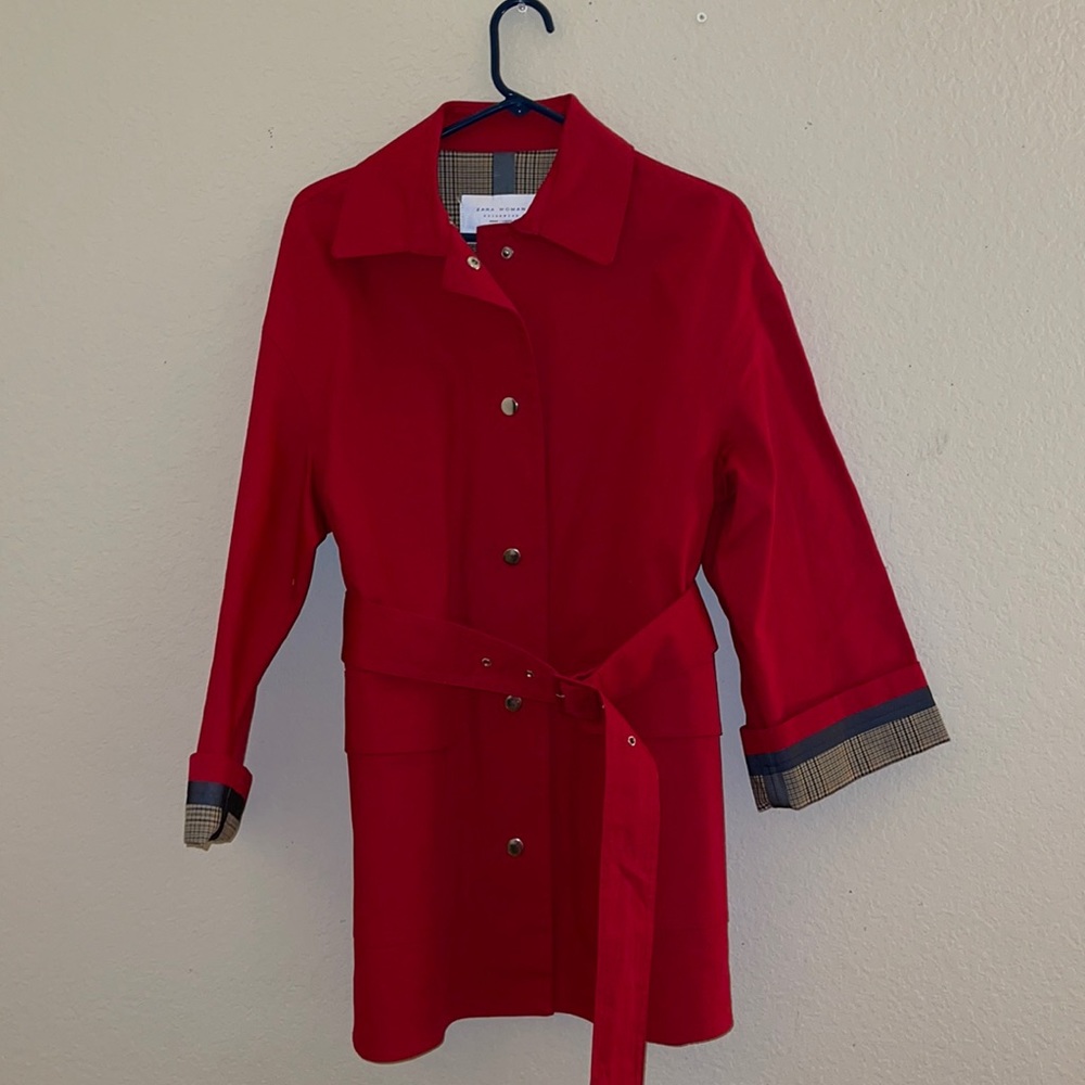 Red button up Zara jacket